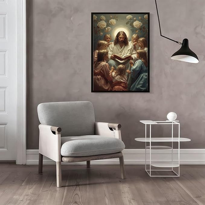 Christian Wall Art Print, Religious Scripture Biblical Decor, Faith-Based Inspirational Landscape with Cross, Digital Printed Canvas Poster for Church, Home Chapel, Prayer Room Decor
