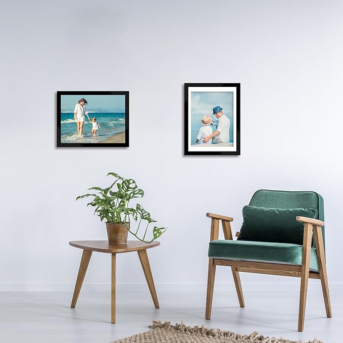 12x16 Picture Frame 5 Pack, Black Poster Frame, Display Pictures 11 x 14 with Mat or 12 x 16 Without Mat for Horizontal or Vertical Wall Mounting, Wall Gallery Frame for Artwork Certificate