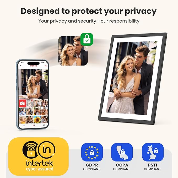 2K 64GB Frameo 10.1 Inch Digital Picture Frame, Smart WiFi Electronic Photo Frames with 1920x1200 FHD IPS Touch Screen Slideshow Tabletop&Wall Mounted, Share Photos/Videos Instantly from Anywhere