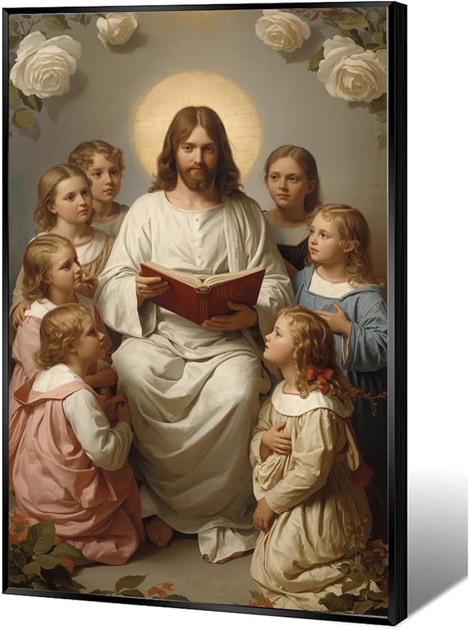 Christian Wall Art Print, Religious Scripture Biblical Decor, Faith-Based Inspirational Landscape with Cross, Digital Printed Canvas Poster for Church, Home Chapel, Prayer Room Decor