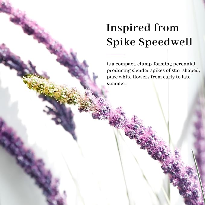 KOL 4ft 2-Pack Faux Veronica Spiked Speedwell Grass, 47in Artificial Veronica Spicata Flower, Tall Reed Grass for Home Office Garden Wedding Décor, Indoor/Outdoor Fake Plant, UV-Resistant, Purple