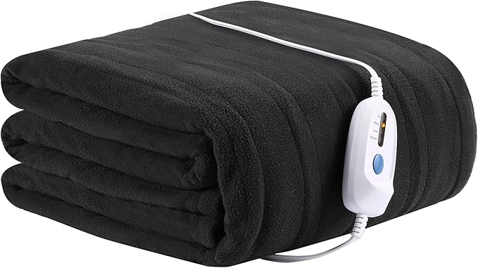 Electric Blanket 72'' x 84'' Full Size Soft Heated Blanket with 4 Levels of Heat ＆ 10 Hour Auto Off, Machine Washable - Steel Gray