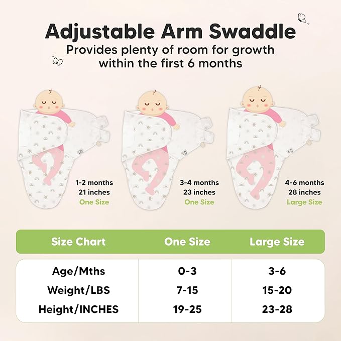 KeaBabies 3-Pack Swaddles for Newborns, Girls, Boys with Hats - Organic Soft Baby Sleep Sacks, Breathable Baby Swaddle 3-6 Months Beanies Set, Premie Infant Sleep Sack 0-3 Months (Shifts)