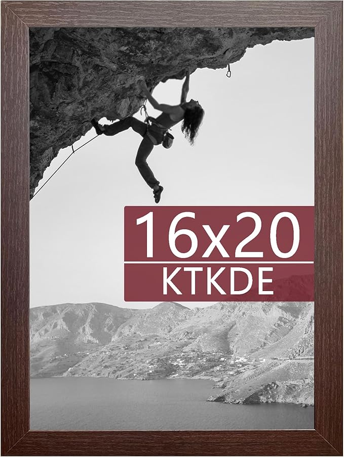 KTKDE 16x20 Picture Frame Wooden,Poster Frames with Polished Plexiglass, Wall Gallery Photo Frames Decorating for Minimalist Style Suitable,Any style Best gift