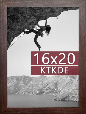 KTKDE 16x20 Picture Frame Wooden,Poster Frames with Polished Plexiglass, Wall Gallery Photo Frames Decorating for Minimalist Style Suitable,Any style Best gift