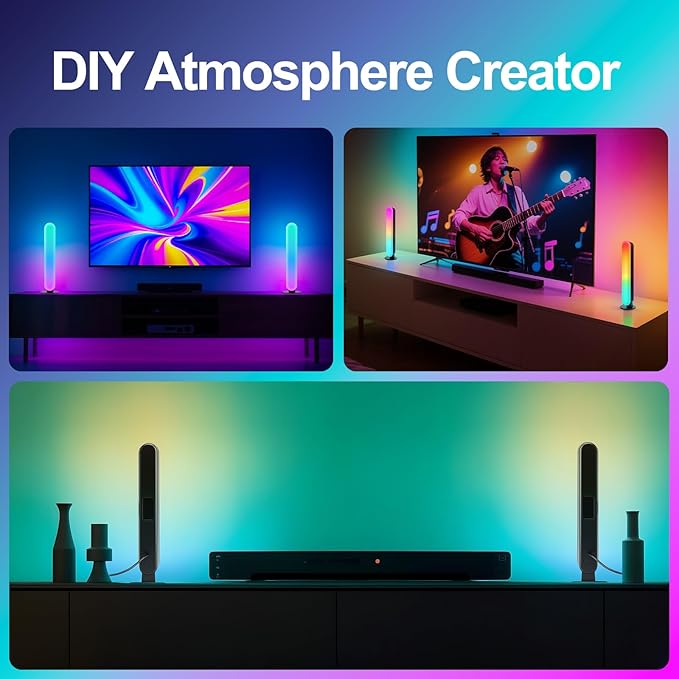 RGB Light Bar,Smart LED Light Bar for Room,16 Million Colors,Three Control Modes,Dynamic Music Sync Mode,213 Preset Modes,USB Interface