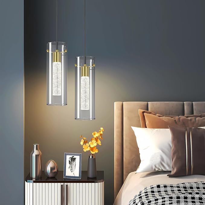 Aipsun Pendant Lights Kitchen Island 3 Pack Gold Ceiling Hanging Light 3000K Modern LED Pendant Lights Fixtures for Kitchen Dining Room