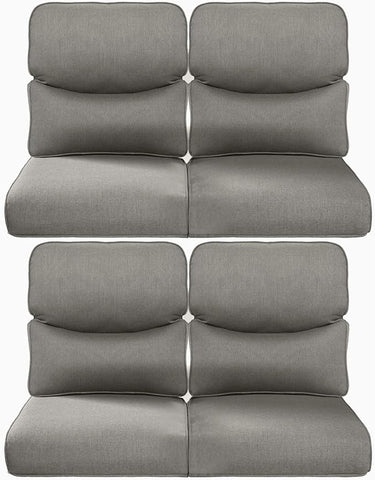 22x25/22x24 Outdoor Chair Cushions Set of 4 - Heavy Duty High Back Replacement Zippered Cushion for Patio Furniture Set Dining Gliding Rocking Chairs Loveseat L-Shape Sofa - Grey/Smile