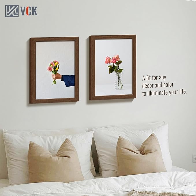 VCK 12x18 Picture Frame 5 Pack, Brown Wood Poster Frame, Exclusive Wood Grain, Wall Hanging