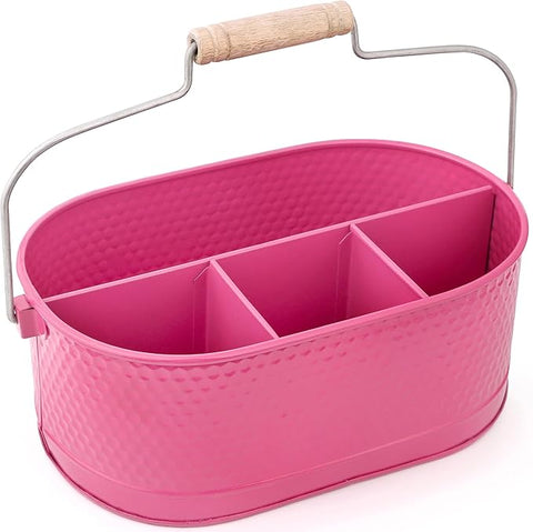 Alpha Living Home Silverware Organizer - Heavy Duty Metal Kitchen Drawer & Utensil Organizer, Drawer Organizer for Forks, Knives, Multipurpose Kitchen Organizers and Storage Solution (Pink)