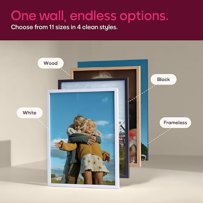 Mixtiles Official - Custom Photo Tiles - Personalized Printed Photos - Magnetic Wall Frames - Adhesive Sticker, No Nails - Various Sizes and Frames - 8x8-tiles-Tile - Oak Frame