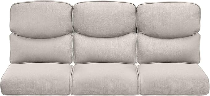 22x25/22x24 Outdoor Cushions for Patio Couch Chairs Set of 3 - High Back Outside Seat Cushions for Lawn Wicker Rattan Dining Rocker Glider Loveseat 3-Seater Sectional Sofa - Beige/Smile