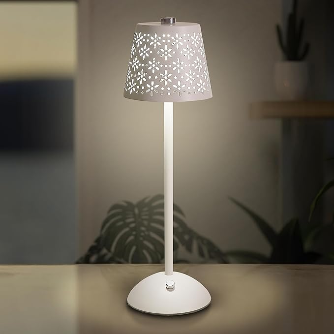 Camden Reed Table Lamp, Desk lamp, 3 Different Lighting Modes, Modern Minimal Design for Dinner/Coffee Table/Restaurant/Bedroom, Ivory
