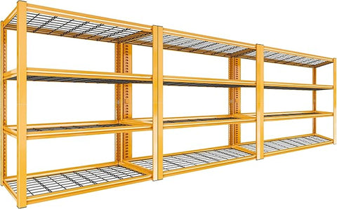 REIBII 40" W Garage Shelving 2240 LBS Storage Shelves Adjustable Heavy Duty Shelving 4 Tier Metal Shelves for Storage 59.5"H Metal Shelf for Pantry Basement Warehouse 40"W × 19.5"D × 59.5"H, 3 Pack