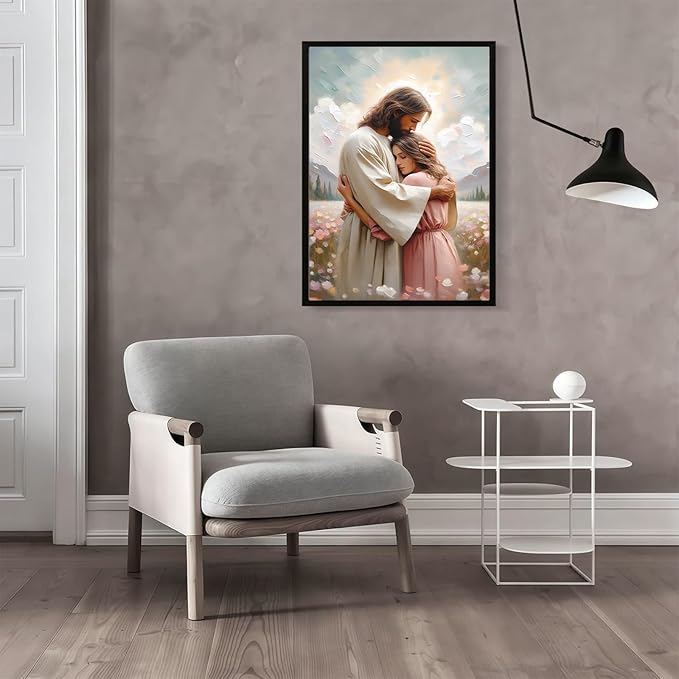 Christian Wall Art Print, Religious Scripture Biblical Decor, Faith-Based Inspirational Landscape with Cross, Digital Printed Canvas Poster for Church, Home Chapel, Prayer Room Decor