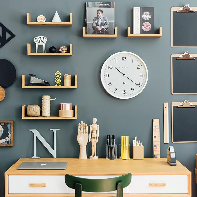 NEWGATE® Number Three Echo Wall Clock | Modern Round Clock | 14.5 inch | White | Easy to Read Numbers | Ideal for Kitchen, Living Room or Office