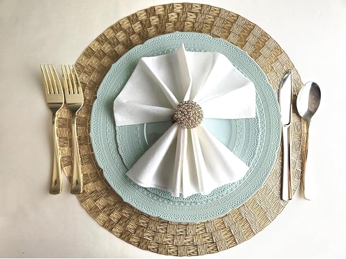 " OCCASIONS " 240 Plates Pack,(120 Guests) Extra Heavyweight Vintage Wedding Disposable/Reusable Plastic Plates 120x11'' Dinner + 120x8.25'' Salad/Dessert Plate (Chateau Mint)