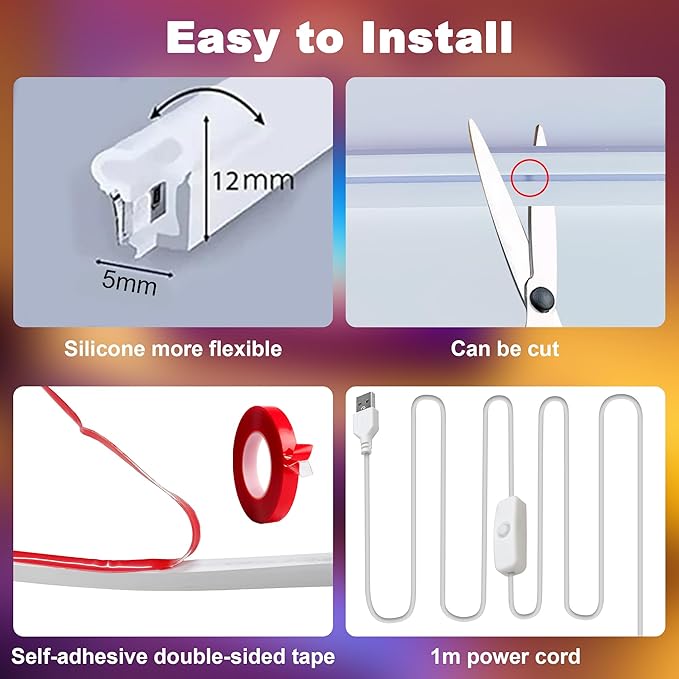 Cozylady 20Ft RGB LED Neon Rope Lights for Bedroom, 6m LED Strip Lamp with Double Sided Adhesive Tape, App/Remote Control Waterproof DIY Lights Decorate The Outdoor and Indoor of Your Home.
