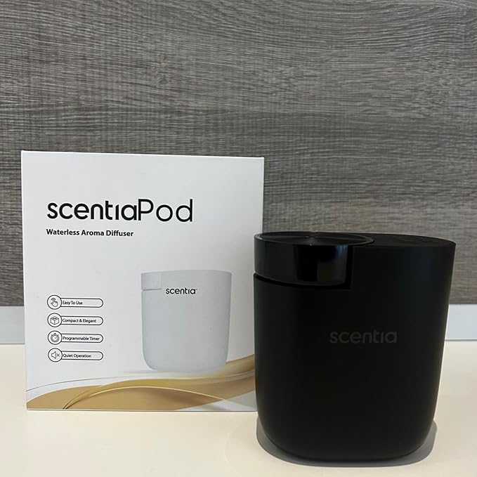 Smart Plug-in Diffuser with App Control | Waterless Cold Air Diffuser | W Hotel-Inspired Scent Included | 500 Sq. Ft. Coverage | Mother's Day & Housewarming Gift | Black