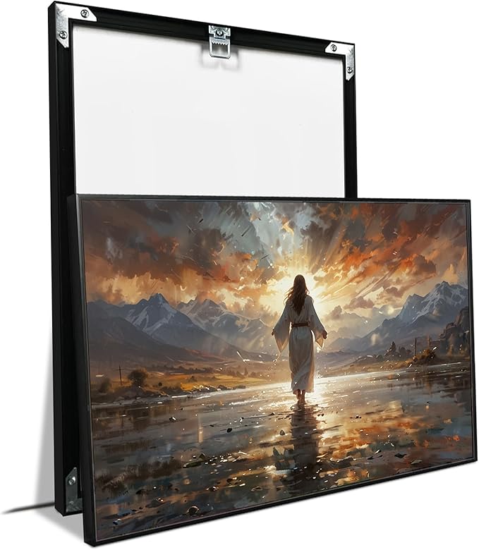 Christian Wall Art Print, Religious Scripture Biblical Decor, Faith-Based Inspirational Landscape with Cross, Digital Printed Canvas Poster for Church, Home Chapel, Prayer Room Decor