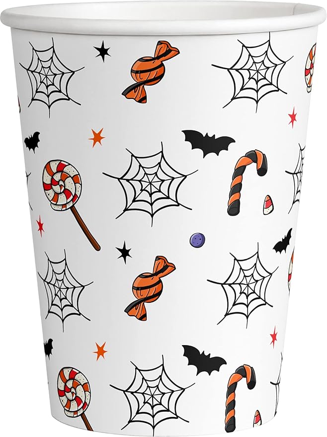 Halloween Fun Tableware Pack: Disposable Paper Plates, Napkins and Cups Set for 20