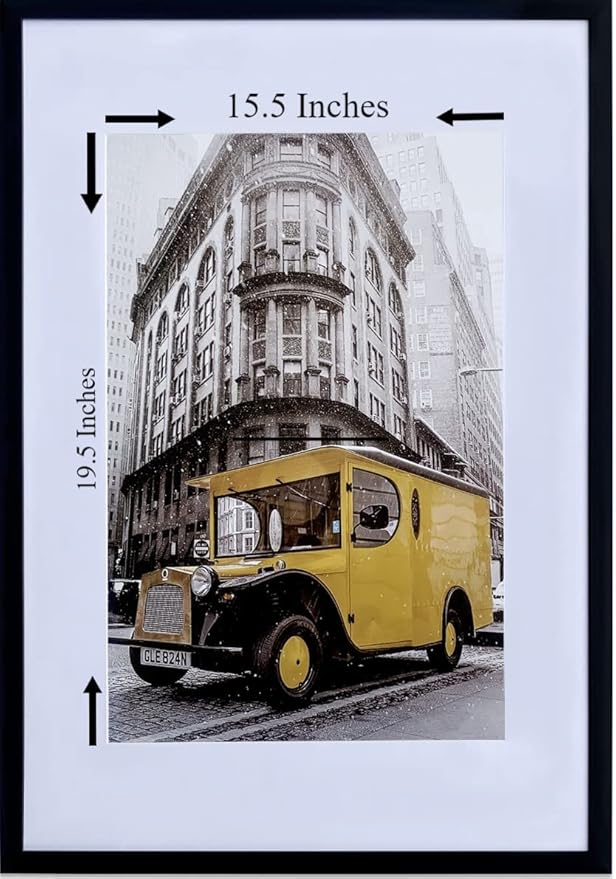 Art Emotion Black 18x24 Picture Frame Display 16x20 Pictures with Mat or 18x24 without Mat, Horizontal and Vertical for Wall- 4 packs.