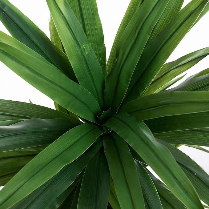 Dracaena Indoor Plant 4ft Tall Faux Plants Indoor Large Fake Plants Potted Yucca Tree Tropical Floor Plant Artificial Silk Palm Trees for Home Office Decor Housewarming Gift