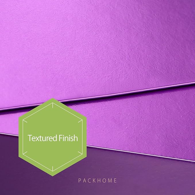 PACKHOME 17x14.5x5.5 Inches, 3 Extra Large Gift Boxes with Lids, Magnetic Closure Boxes for Clothes and Large Gifts (Glossy Purple with Grass Texture)