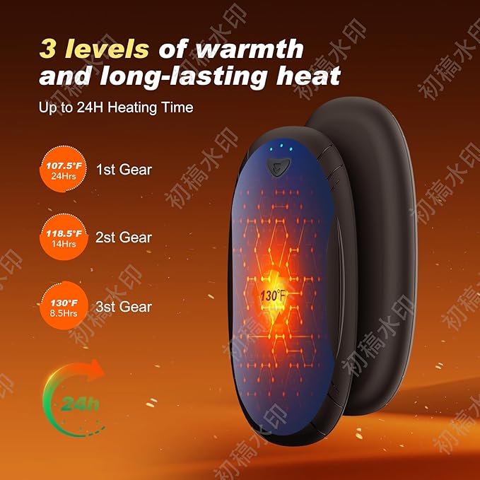 Hand Warmers 2 Pack with 10000mAh Charging Box,Portable Pocket Heater,24Hrs Long Safe Heat,Outdoor, Travel, Golf, Hunting, Camping,Gifts for Men Women