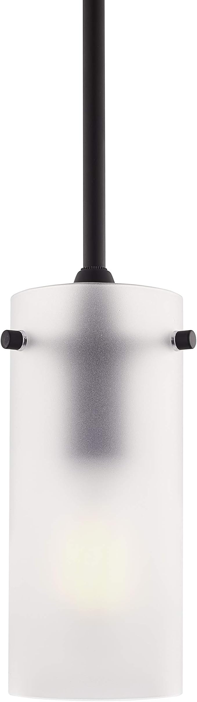 Linea di Liara Effimero Modern Matte Black Pendant Light Fixtures Over Kitchen Island Sink Lighting Ceiling Hanging Farmhouse Mini Metal Industrial Pendant Lighting Small Frosted Glass Shade