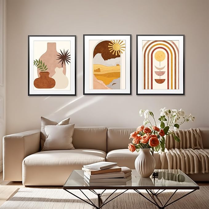 Giftgarden 18x24 Poster Frame with Mat Set of 4, 22x28 Frame Matted to 18x24 Picture for Wall Hanging, Black