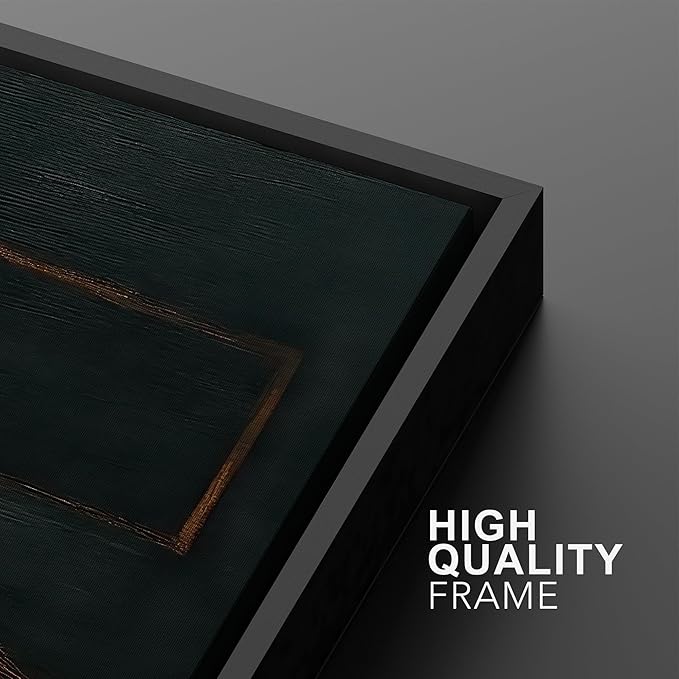SIGNWIN Framed Wall Art Print Set Dark Geometric Abstract Modern Minimalist Shapes Illustrations Modern Art Rustic Relax/Calm Multicolor for Living Room, Bedroom, Office - 24"x36"x2 BLACK