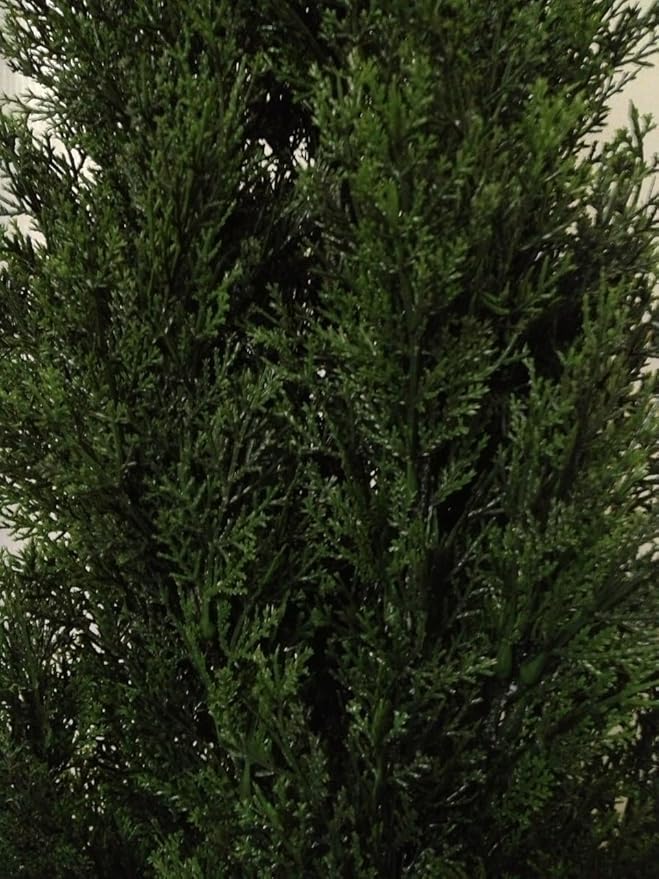 COMUSTER 4FT Artificial Cedar Topiary Trees for Outdoors Potted Fake Cypress Trees Faux Evergreen Plants for Home Porch Decor Set of 2