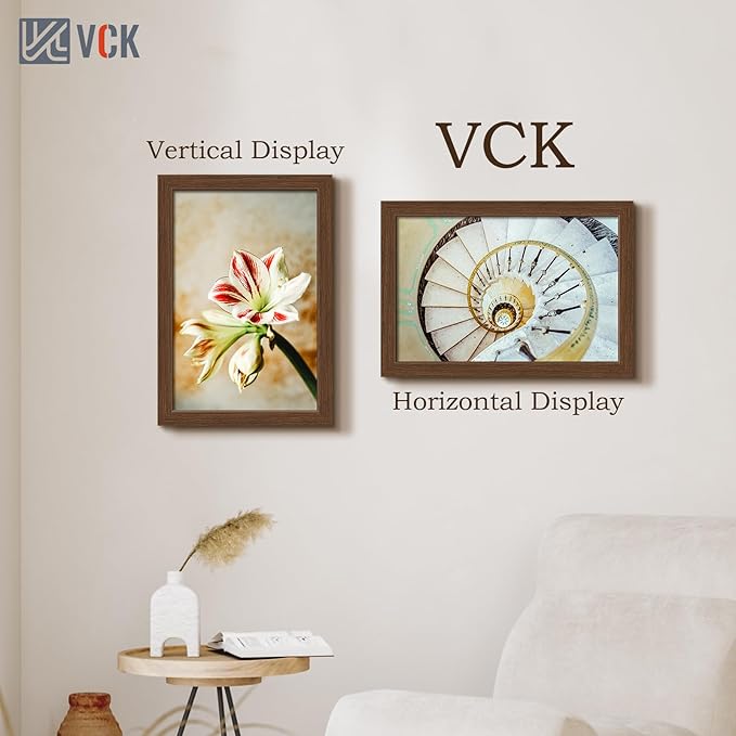 VCK 12x18 Picture Frame 5 Pack, Brown Wood Poster Frame, Exclusive Wood Grain, Wall Hanging