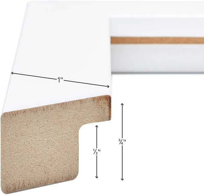 Craig Frames Essentials, Modern 1 Inch Wide 5 x 7 Inch White Picture Frame Matted to Display a 4 x 6 Inch Photo