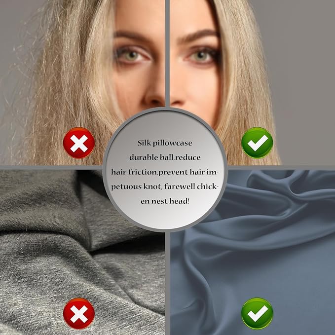 Silk Pillow Cases 2 Pack Soft Breathable and Sliky King Size Pillow Cases Set of 2,Natural Mulberry Satin Silk Pillowcase with Hidden Zipper for Hair and Skin (Space Grey,20"X 36",2pcs)