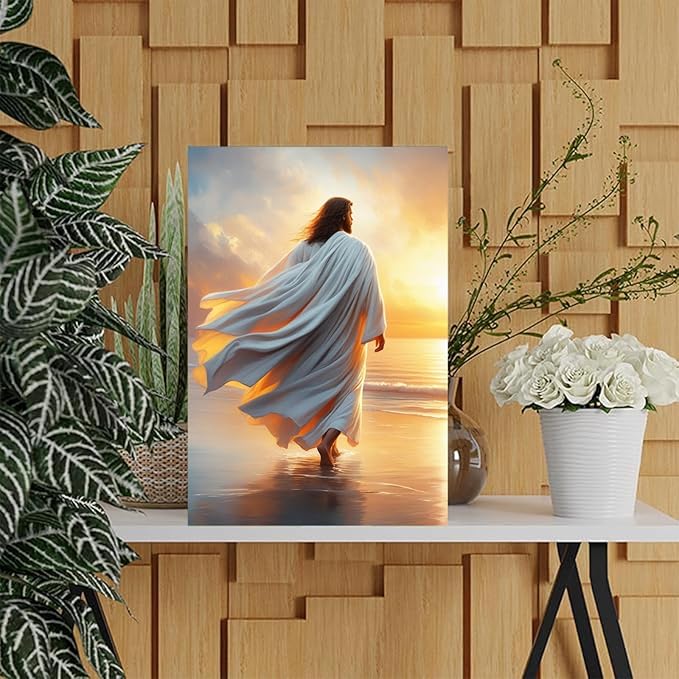 Christian Wall Art Print, Religious Scripture Biblical Decor, Faith-Based Inspirational Landscape with Cross, Digital Printed Canvas Poster for Church, Home Chapel, Prayer Room Decor