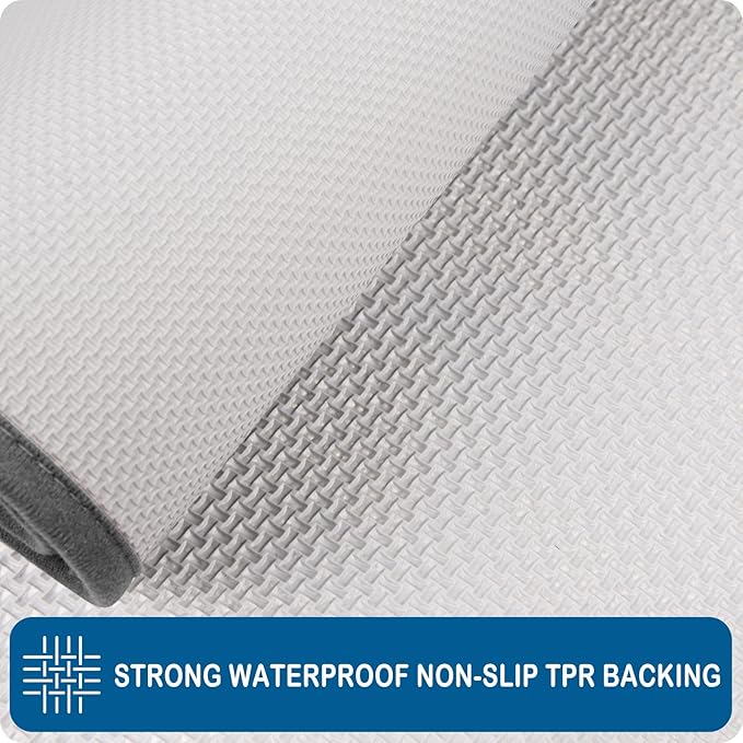 PURRUGS Machine Washable Kitchen Rug 24" x 35.5", Non-Slip/Skid Kitchen Runner Rugs & Floor Mats, Super Absorbent Soft Standing Mats for Kitchen, Sink & Laundry, Grey