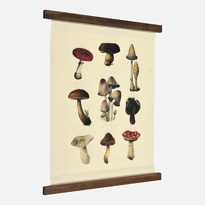 American Art Decor Hanging Linen Mushroom Tapestry Vintage Wall Art Hanging
