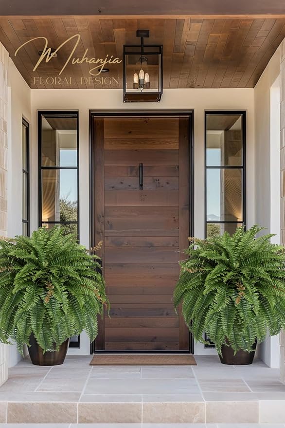 Artificial Boston Fern Silky Bush, 48IN Faux Fern Large Hanging Lifelike Plant for Indoors Outdoors Home Decor, Suitable for Porch Entrance Garden Home, 85Branches (2 Pcs)