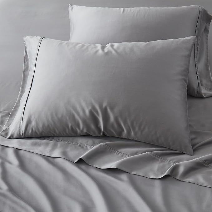 Modern Threads 100% Tencel Lyocell 4-Piece Sheet Set, 400 Thread Count Luxury Bedding, Platinum Gray, Full