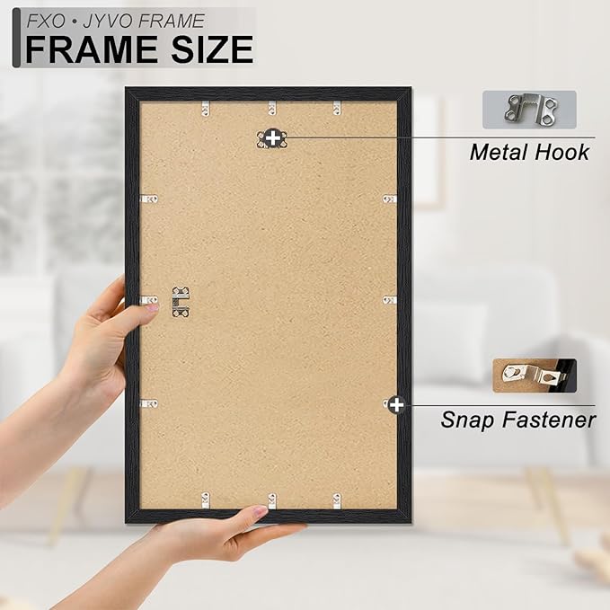 Engineered Wood 15x23 Picture Frame Set of 6, Black Frame for 15 x 23 Inch Picture Poster Photo, Light Weight 15 by 23 Frame with Wood-grain for Wall - 6 Pack/Black/15 x23