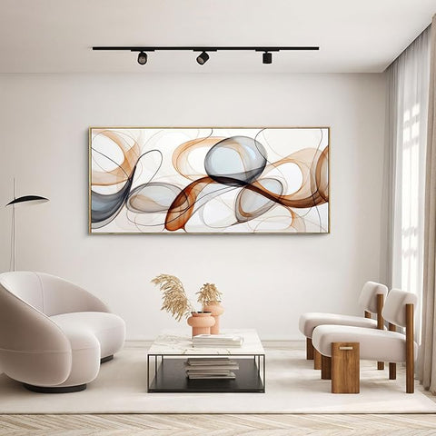 XLSJERST Wall Art for Living Room Elegant Curves Abstract Modern Lightness Wall Art for Office Wall Decor Adorned with an Exquisite Frame for a Touch of Sophistication