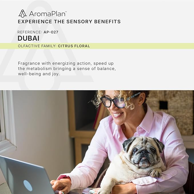 AromaPlan Hotel Scents Dubai 5 Fl Oz (148ml), Home Luxury Aroma & Hotel Fragrance Diffuser Oil- Hotel Diffuser Oil for Aromatherapy- USA Made, Bigger Bottle, Bolder Aroma & Longer Lasting