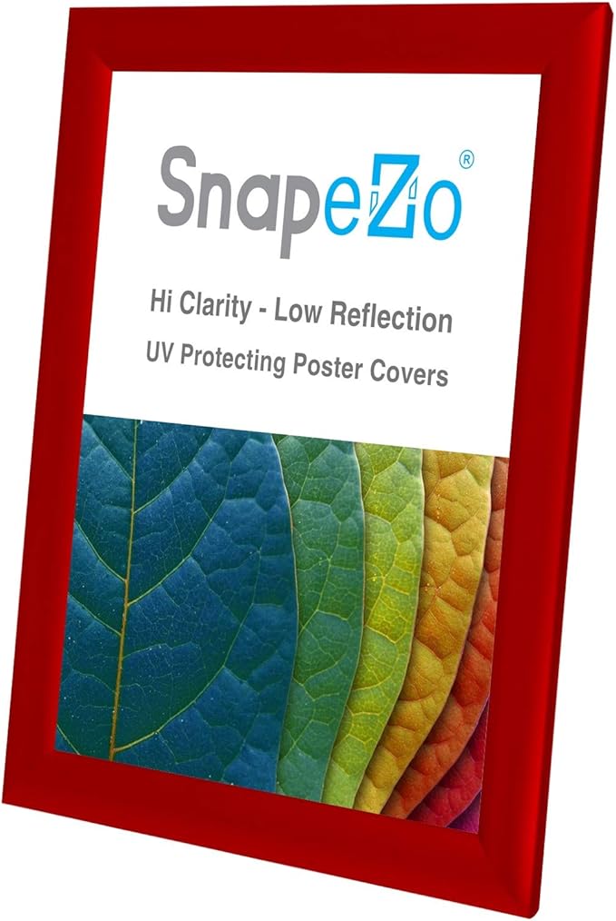 SnapeZo Certificate Frame 8.5x11 Inches, Red 1 Inch Aluminum Profile, Front-Loading Snap Frame, Wall Mounting, Sleek Series