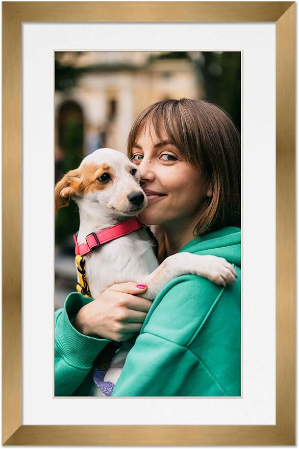11.5x17 Frame with Mat - Bronze 14x19 Frame Wood Made to Display Print or Poster Measuring 11.5 x 17 Inches with White Photo Mat