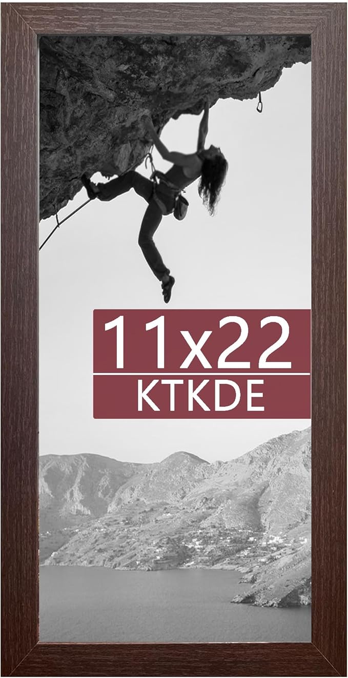 KTKDE 11x22 Newspaper Frame wooden with Polished Plexiglass,Poster Frame Studio Gallery Horizontal and Vertical Art Prints of The Walls