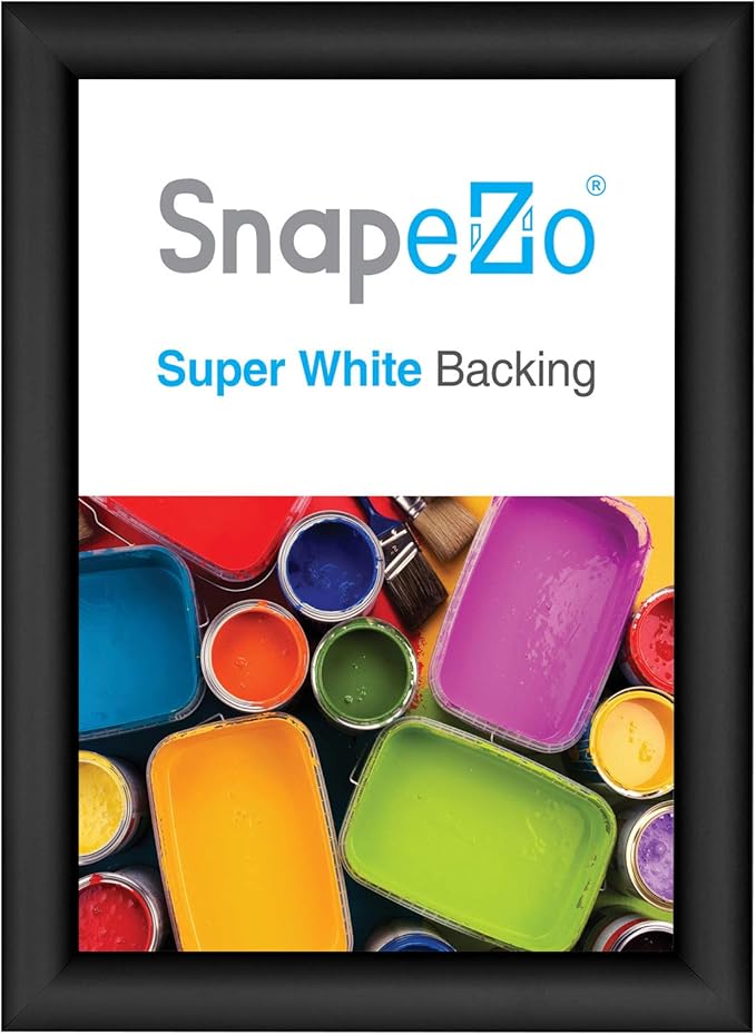 SnapeZo 8.3 x 11.7 (A4 Euro Size) Black Poster Frame, Front-Loading, Wall Mount, Aluminum 1" Profile, Sleek Series