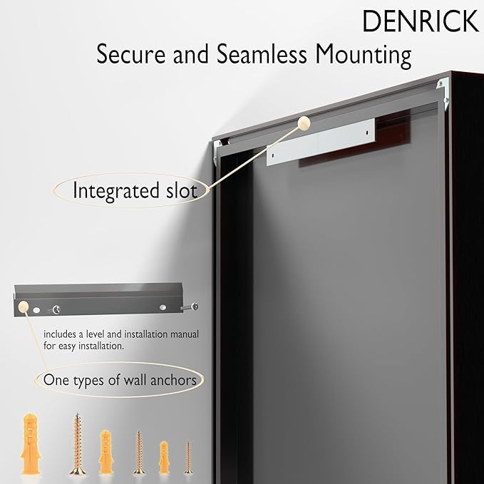 DENRICK 16x20 inch Black Frame Mirror, Wall Bathroom Vanity Mirror, Modern Rectangular Round Corner Matte Frame (Horizontal/Vertical)