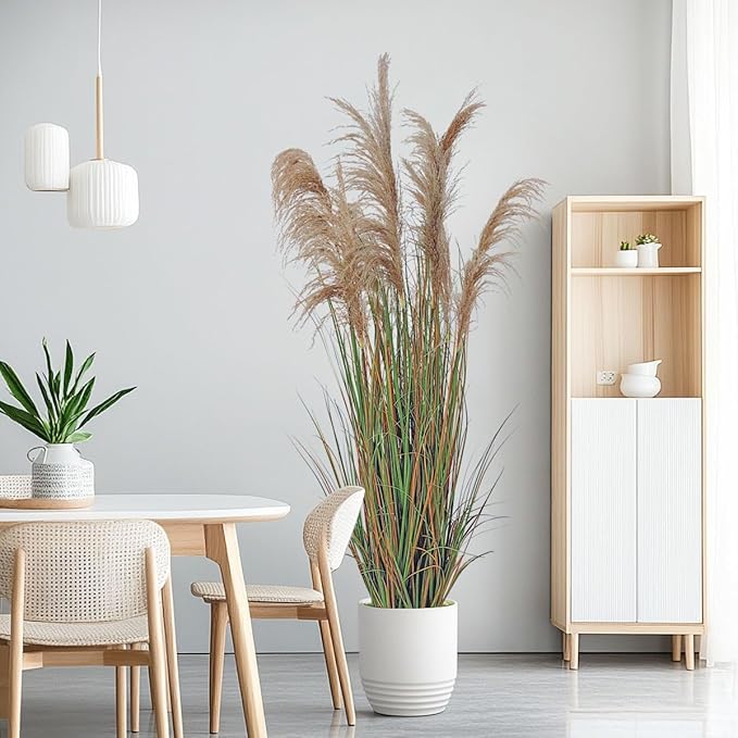 Alonfala - 69" (2-Pack) Pampas Grass Potted Plants - Artificial Faux Plants Featuring Tall Grass, Housewarming, and New Home Celebration. Elevate with Fake Plants, Ideal for Floor Decor